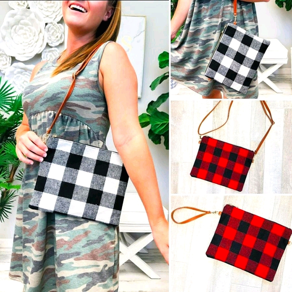 Buffalo Check Convertible Crossbody & Wristlet